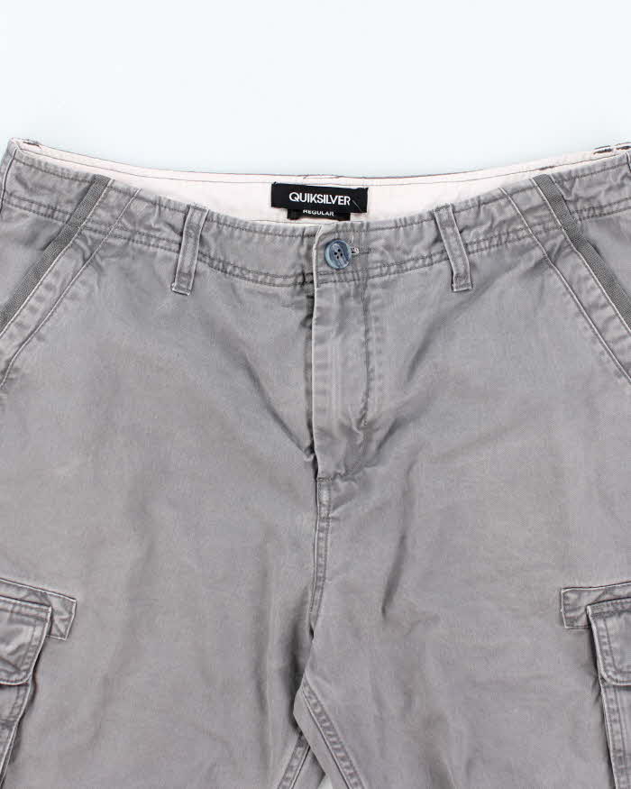 Y2k Quiksilver Grey Cargo Shorts - W36