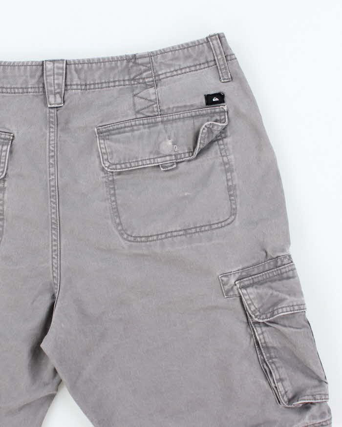 Y2k Quiksilver Grey Cargo Shorts - W36