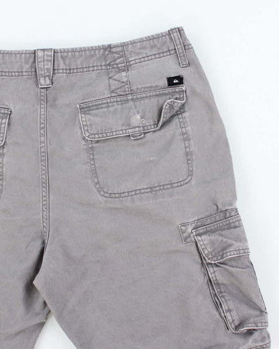 Y2k Quiksilver Grey Cargo Shorts - W36