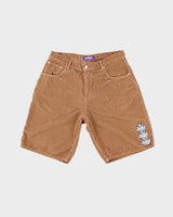 Fcking Awesome Embroidered Spell Out Brown Corduroy Shorts - W32 L10