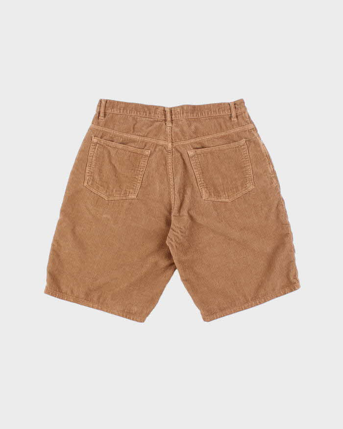 Fcking Awesome Embroidered Spell Out Brown Corduroy Shorts - W32 L10