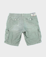 Vintage Y2K True Religion Green Faded Cargo Shorts - W38 L11