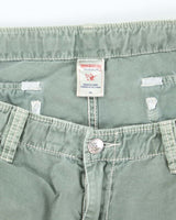 Vintage Y2K True Religion Green Faded Cargo Shorts - W38 L11