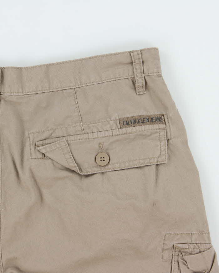 Vintage Calvin Klein Jeans Khaki Loose Fit Cargo Shorts - W32