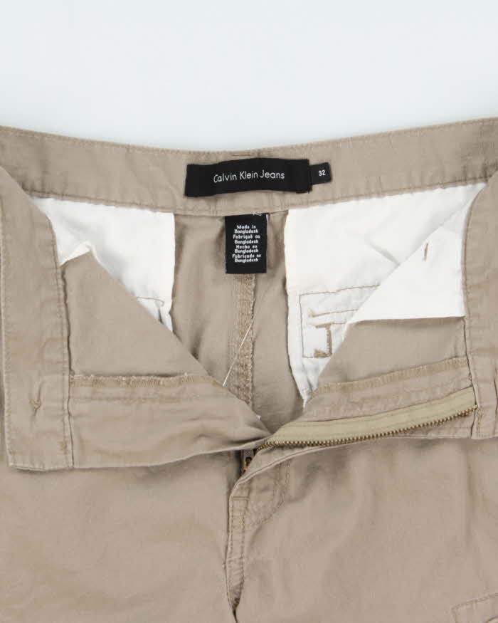 Vintage Calvin Klein Jeans Khaki Loose Fit Cargo Shorts - W32