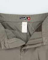 Vintage Y2K 00s Quiksilver Khaki Loose Fit Canvas Cargo Shorts - W34