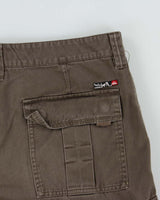 Vintage Y2K 00s Quiksilver Khaki Loose Fit Canvas Cargo Shorts - W34