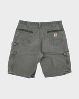 Vintage Carhartt B357 Moss Canvas Relaxed Fit Distressed Carpenter Shorts - W36