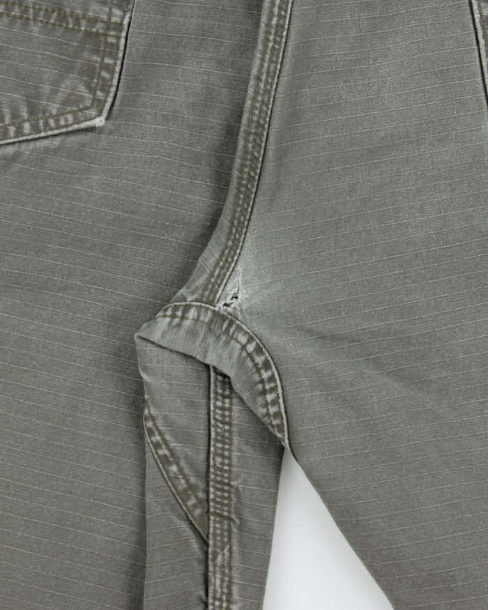 Vintage Carhartt B357 Moss Canvas Relaxed Fit Distressed Carpenter Shorts - W36