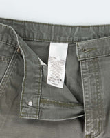Vintage Carhartt B357 Moss Canvas Relaxed Fit Distressed Carpenter Shorts - W36