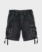 Vintage Y2K 00s Rock Revival Embroidered Contrast Stitch Cargo Shorts - W35