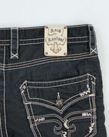 Vintage Y2K 00s Rock Revival Embroidered Contrast Stitch Cargo Shorts - W35