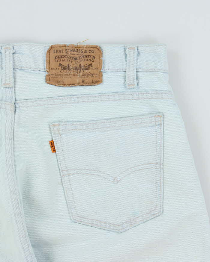 Vintage 1999 Levi's 505 Orange Tab Red Batwing Made In USA Denim Jorts - W33