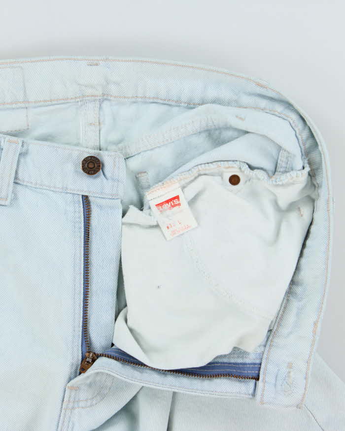Vintage 1999 Levi's 505 Orange Tab Red Batwing Made In USA Denim Jorts - W33
