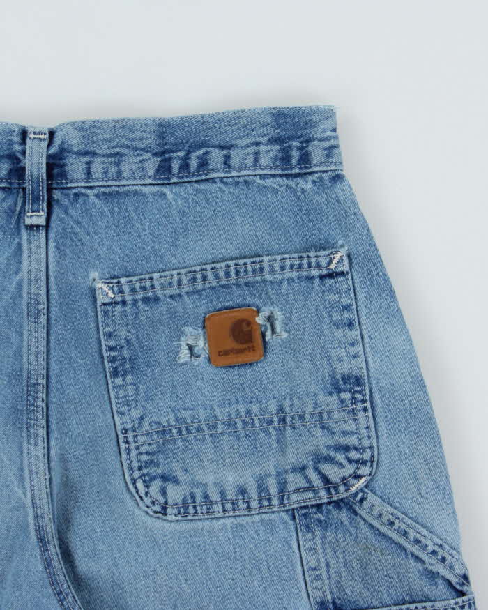 Vintage Carhartt B13 Dungaree Fit Distressed Denim Carpenter Jorts - W30
