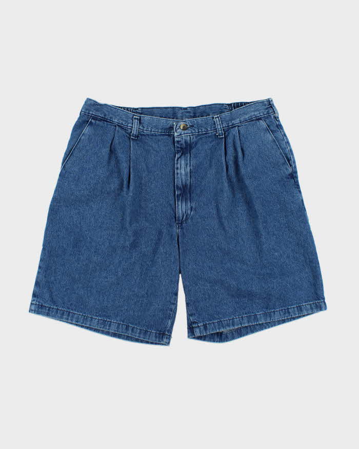 Vintage Y2K 00s Wrangler Pleated Baggy Fit Denim Bermuda Shorts - W36