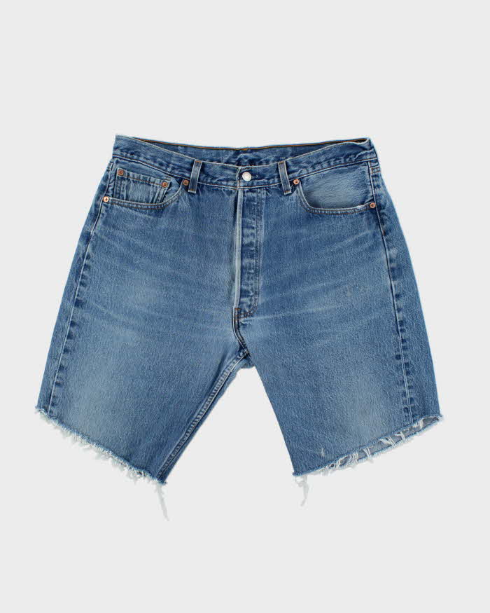 Vintage 1999 Levi's 501 Red Batwing Made In USA Denim Shorts - W34