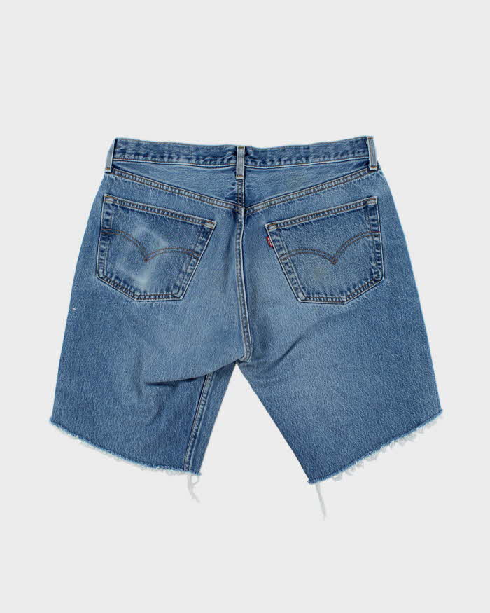 Vintage 1999 Levi's 501 Red Batwing Made In USA Denim Shorts - W34
