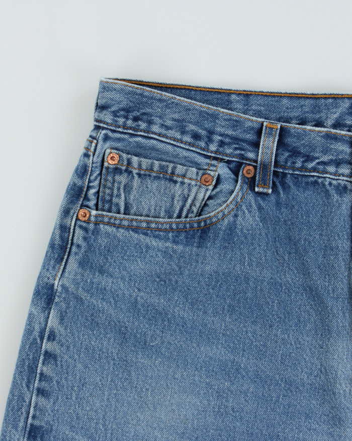 Vintage 1999 Levi's 501 Red Batwing Made In USA Denim Shorts - W34