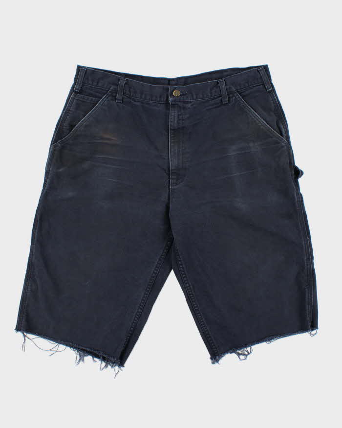Vintage Carhartt B11 Midnight Canvas Loose Fit Distressed Carpenter Shorts - W38