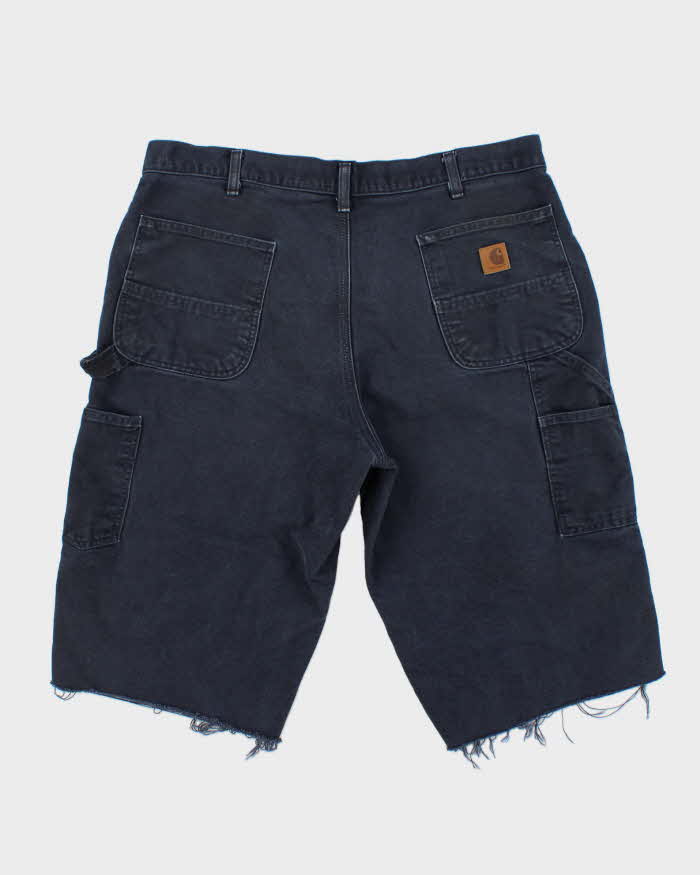 Vintage Carhartt B11 Midnight Canvas Loose Fit Distressed Carpenter Shorts - W38
