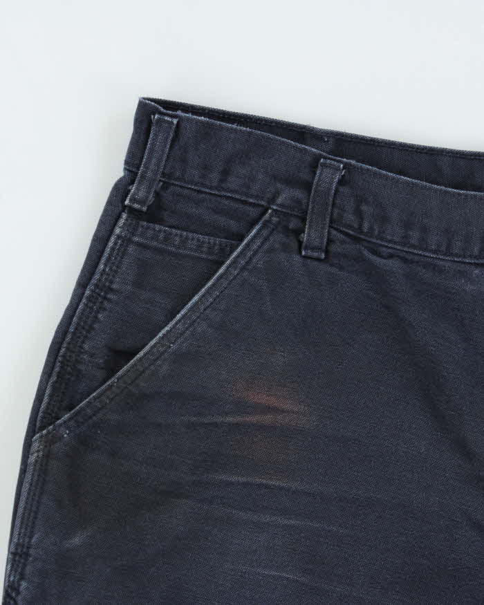 Vintage Carhartt B11 Midnight Canvas Loose Fit Distressed Carpenter Shorts - W38
