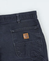 Vintage Carhartt B11 Midnight Canvas Loose Fit Distressed Carpenter Shorts - W38