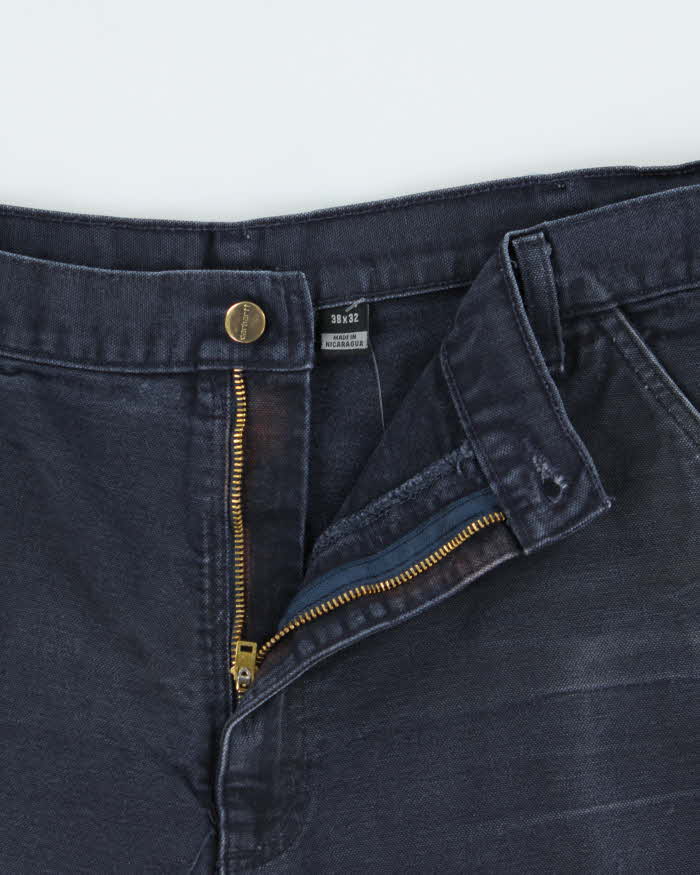 Vintage Carhartt B11 Midnight Canvas Loose Fit Distressed Carpenter Shorts - W38