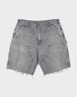 Vintage Carhartt B136 GVL Canvas Distressed Dungaree Fit Carpenter Shorts - W36