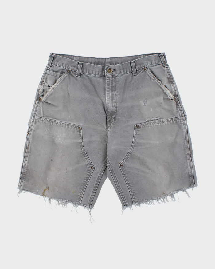 Vintage Carhartt B136 GVL Canvas Distressed Dungaree Fit Carpenter Shorts - W36