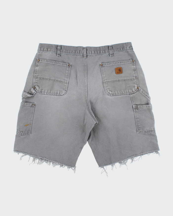 Vintage Carhartt B136 GVL Canvas Distressed Dungaree Fit Carpenter Shorts - W36