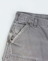 Vintage Carhartt B136 GVL Canvas Distressed Dungaree Fit Carpenter Shorts - W36