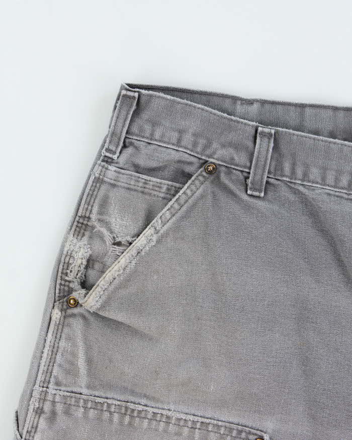 Vintage Carhartt B136 GVL Canvas Distressed Dungaree Fit Carpenter Shorts - W36