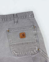 Vintage Carhartt B136 GVL Canvas Distressed Dungaree Fit Carpenter Shorts - W36