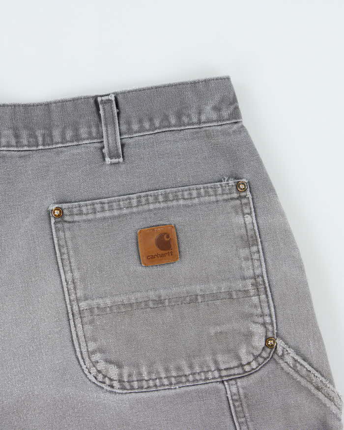 Vintage Carhartt B136 GVL Canvas Distressed Dungaree Fit Carpenter Shorts - W36