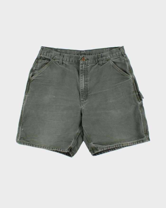 Vintage Y2K 00s Carhartt B25 Moss Duck Canvas Relaxed Fit Carpenter Shorts - W34