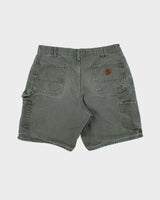 Vintage Y2K 00s Carhartt B25 Moss Duck Canvas Relaxed Fit Carpenter Shorts - W34