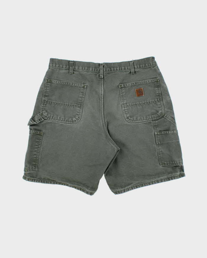 Vintage Y2K 00s Carhartt B25 Moss Duck Canvas Relaxed Fit Carpenter Shorts - W34