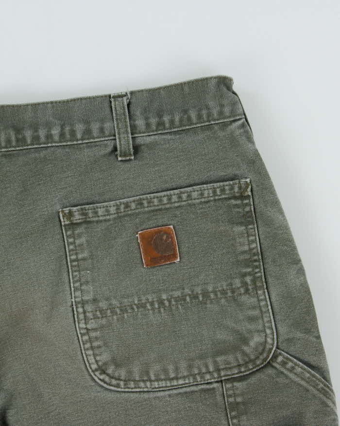 Vintage Y2K 00s Carhartt B25 Moss Duck Canvas Relaxed Fit Carpenter Shorts - W34