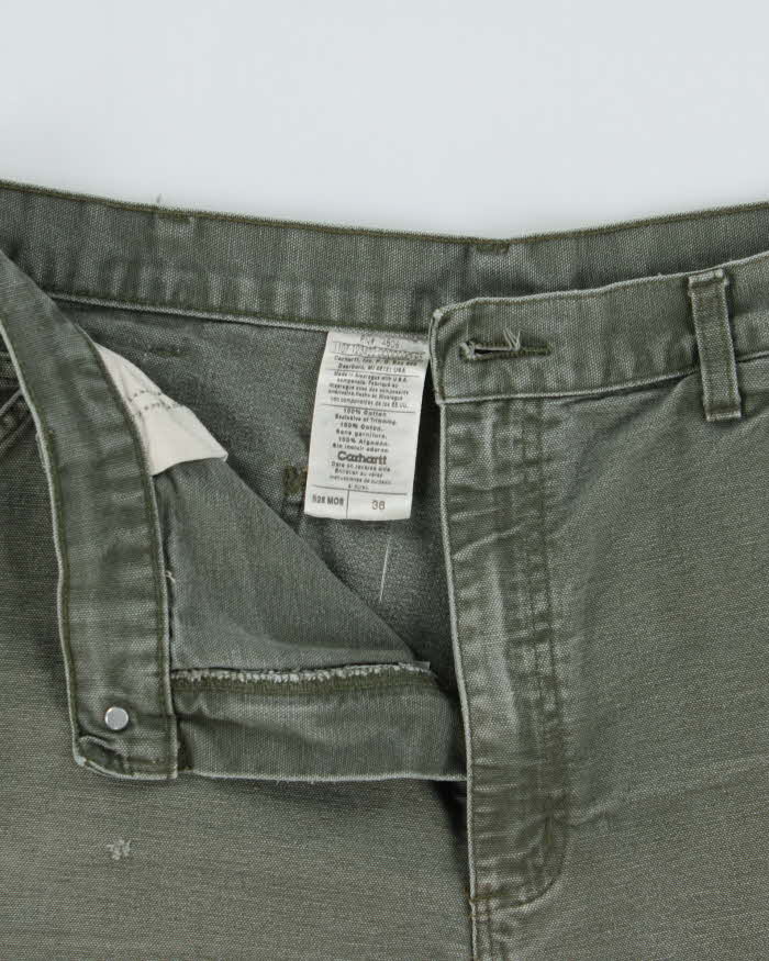 Vintage Y2K 00s Carhartt B25 Moss Duck Canvas Relaxed Fit Carpenter Shorts - W34