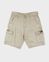 Vintage Y2K 00s Wrangler Desert Khaki Baggy Fit Denim Cargo Shorts - W36