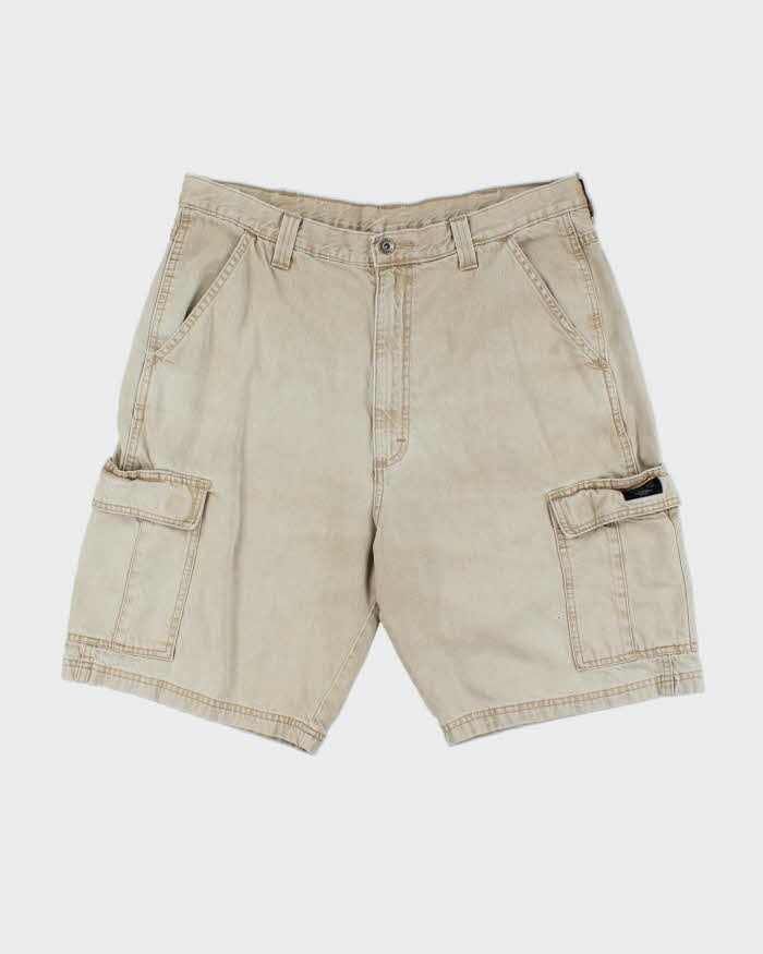 Vintage Y2K 00s Wrangler Desert Khaki Baggy Fit Denim Cargo Shorts - W36