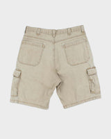 Vintage Y2K 00s Wrangler Desert Khaki Baggy Fit Denim Cargo Shorts - W36