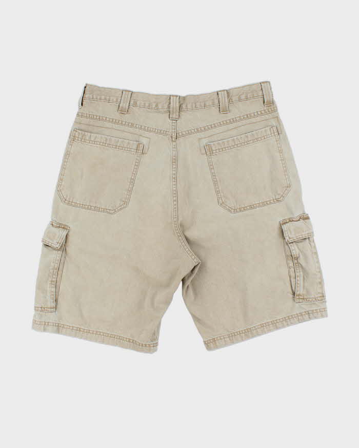 Vintage Y2K 00s Wrangler Desert Khaki Baggy Fit Denim Cargo Shorts - W36