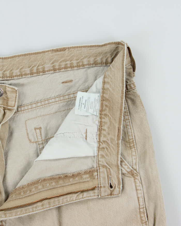 Vintage Y2K 00s Wrangler Desert Khaki Baggy Fit Denim Cargo Shorts - W36