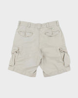 Vintage Y2K 00s Polo Ralph Lauren Heavyweight Canvas Baggy Fit Cargo Shorts - W34