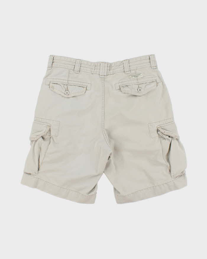 Vintage Y2K 00s Polo Ralph Lauren Heavyweight Canvas Baggy Fit Cargo Shorts - W34