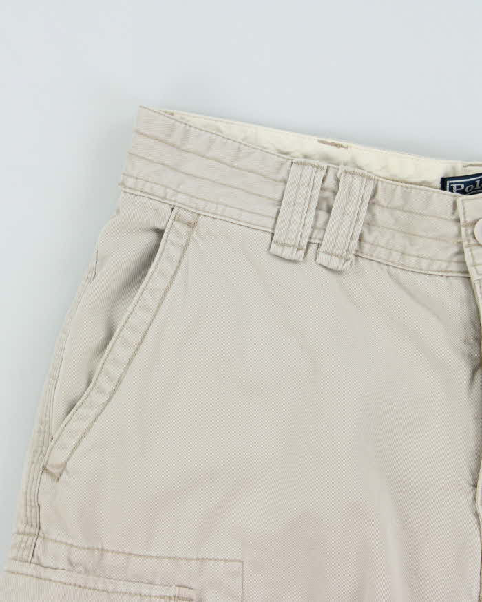 Vintage Y2K 00s Polo Ralph Lauren Heavyweight Canvas Baggy Fit Cargo Shorts - W34