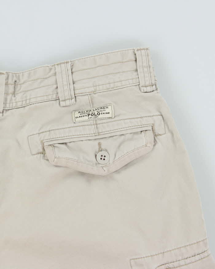 Vintage Y2K 00s Polo Ralph Lauren Heavyweight Canvas Baggy Fit Cargo Shorts - W34