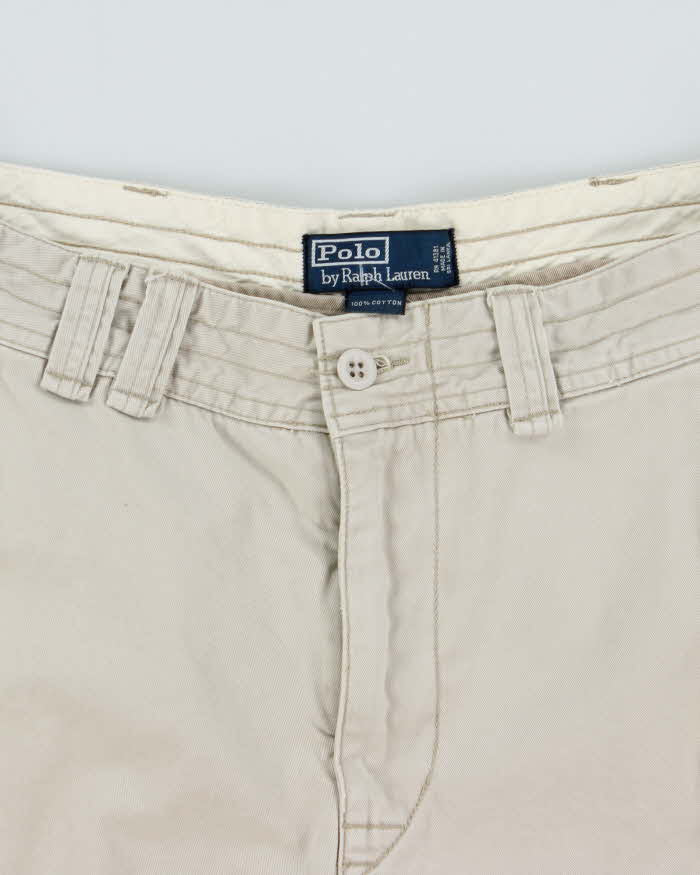 Vintage Y2K 00s Polo Ralph Lauren Heavyweight Canvas Baggy Fit Cargo Shorts - W34